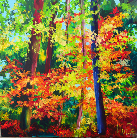 Caroline Hulse passionate landscape paintings for sale in the studio